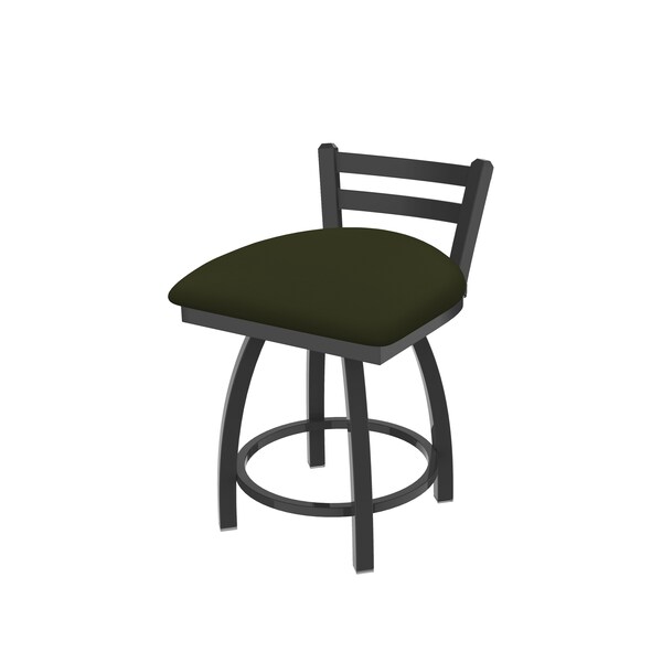 18" Low Back Swivel Vanity Stool, Pewter Finish, Canter Pine Seat